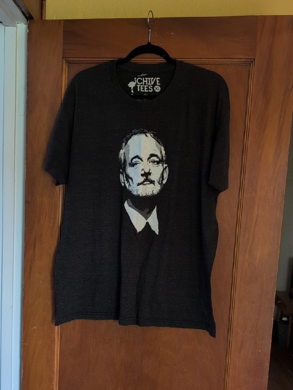 Men's Black Graphic Bill Murray Portrait T-Shirt
